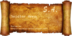 Seidler Anna névjegykártya